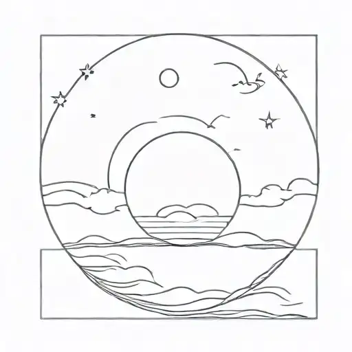 Calm Waters With Either Sunset Or Full Moon And Smile