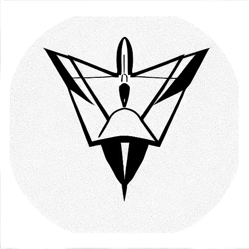 Paper Airplane With A Shadow Of A Real Fighter Jet