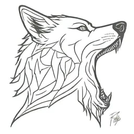 Head Of A Wolf Who Howling