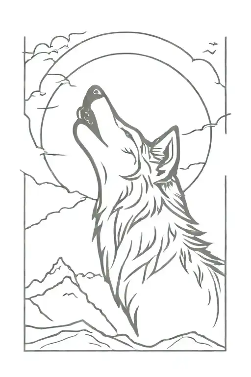 Head Of A Wolf Howling