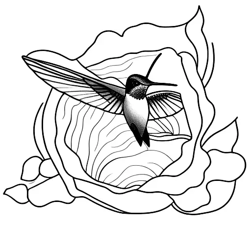 Hummingbird With Poppy