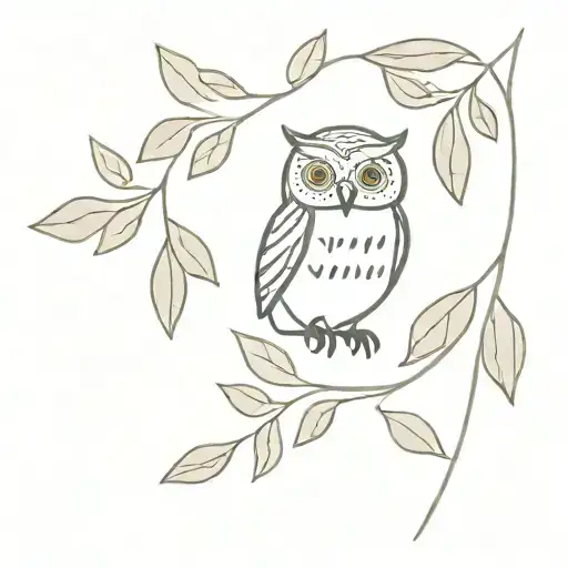 Little Owls And Leaves