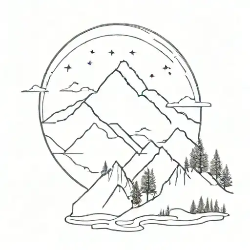 Mountain Scape Including Three F's