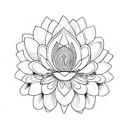 A Psychedelic Mushroom Emerging From A Lotus Flower