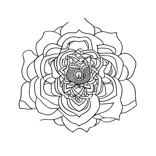 Letter Q With Lotus Flower