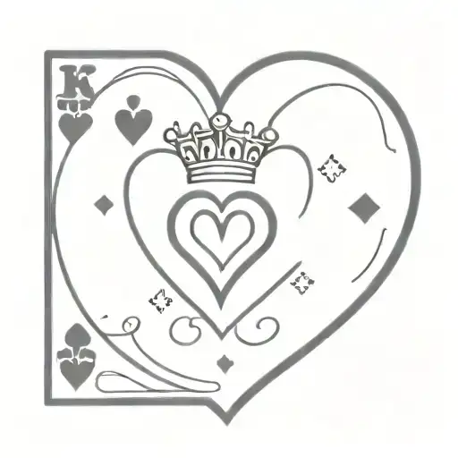 King Of Hearts Card Silhouette