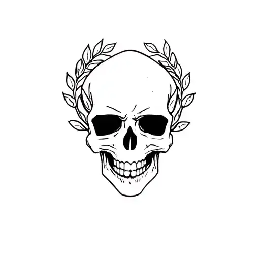 Skull Wearing Laurel Wreathe