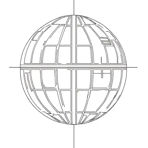 Half Build Death Star From Star Wars In Geometry Style