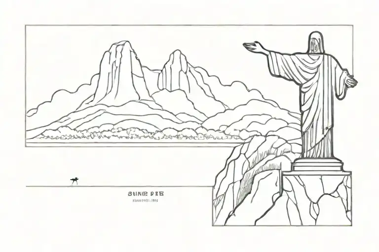Christ Redeemer Statue And Sugar Loaf Mountain