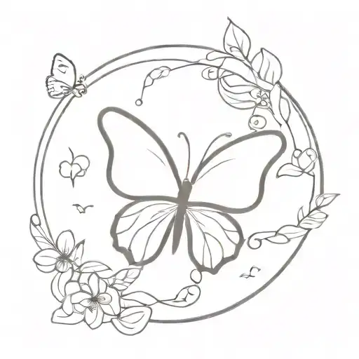 Butterfly Minimal Line Art