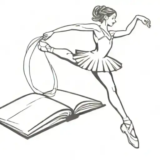 A Ballerina Coming Out Of A Book Open