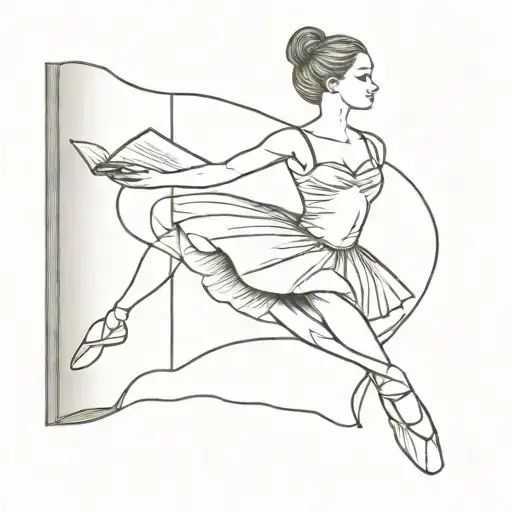 A Ballerina Coming Out Of A Book Open In Front