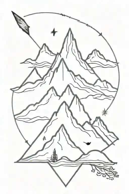 Mountains Arrow Meaningful