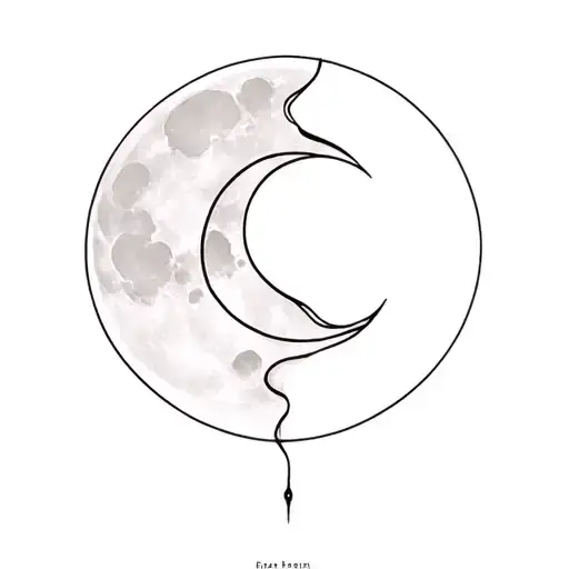 Moon Tattoo On Spine