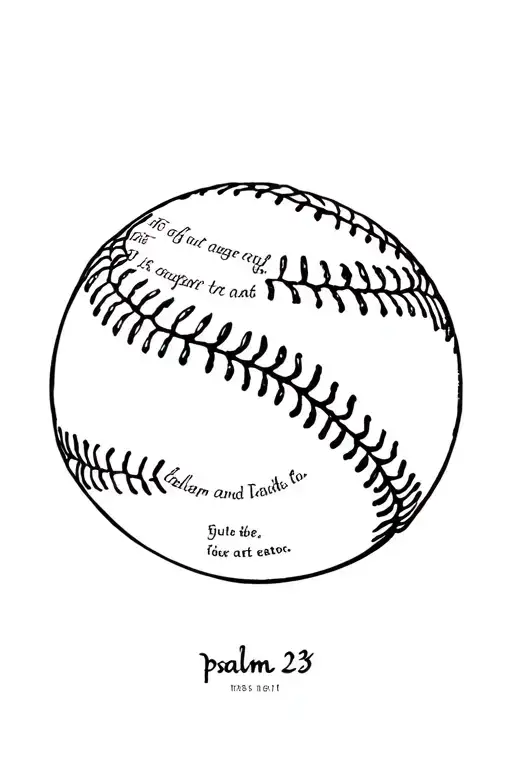 Cricket Ball Intertwined With Words Of Psalm 23