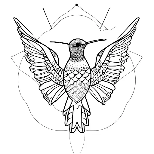 Ai Illustrated Hummingbird In Nature