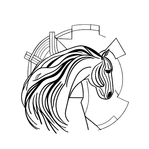 Horse Standing Geometric