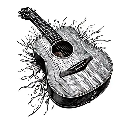 Beautiful Wood Acoustic Guitar