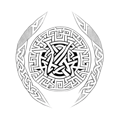 A Minimalist Tattoo Of Mma Gloves With Norse Symbols On The Wrist Straps