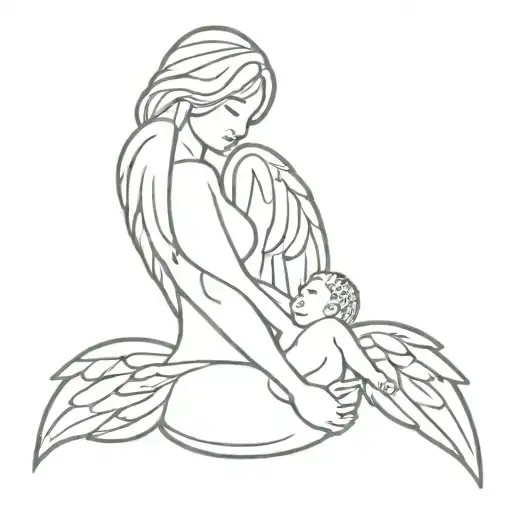 Mother And Baby Angel Wings