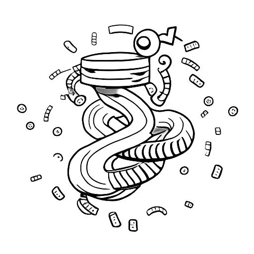 A Minimalist Tattoo Of A Centipede Crawling On A Stack Of Money