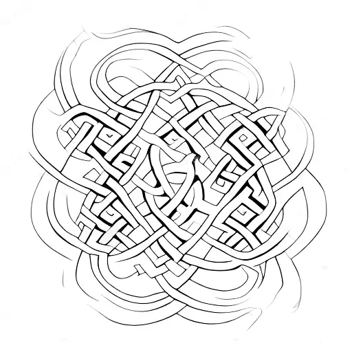 A Celtic Knot-inspired Minimalist Design Of Two Villages Connected By A Bridge