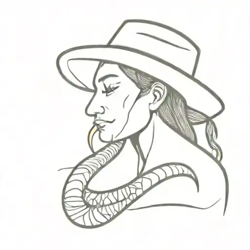 Snake And Straw Hat