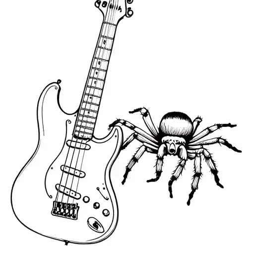A Bass Guitar And A Tarantula Intertwined In A Unique Design