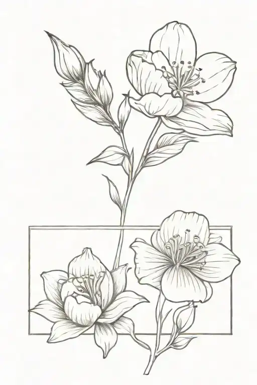 Small And Simple Tattoo With One June And One February Birth Flower