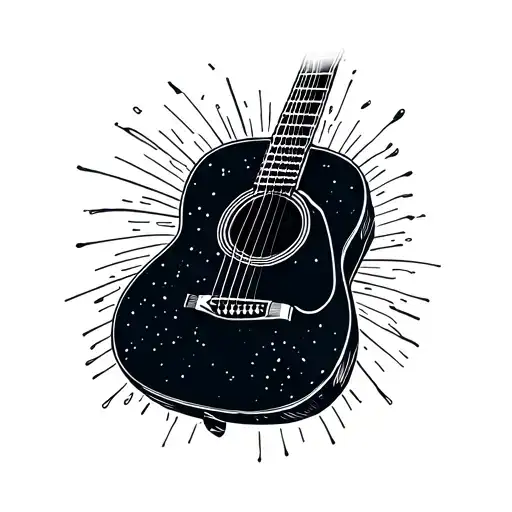 Fine Line Acoustic Guitar Outline