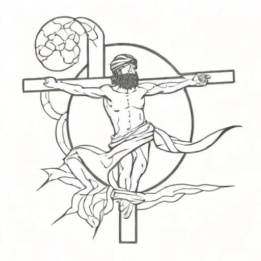 Worrior With A Cross In Hand Holding And A Sward Wrapped And A Full Moon On The Background