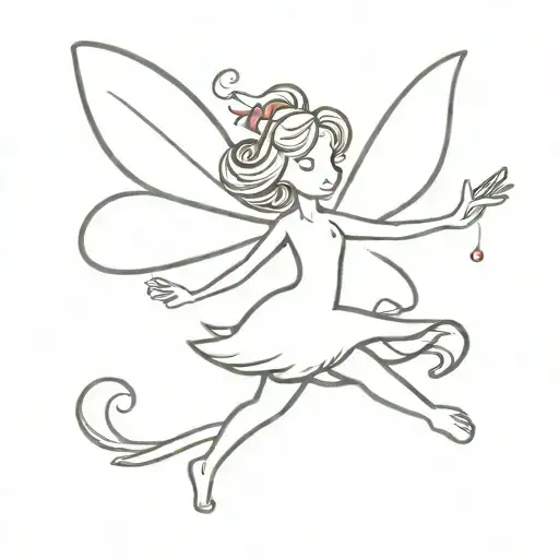 Cartoon Fairy Flying Away