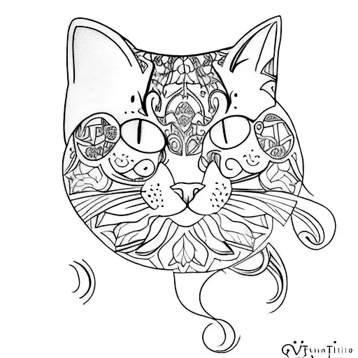 Design A Tattoo That Showcases The Beauty Of Nature And Incorporates A Cat