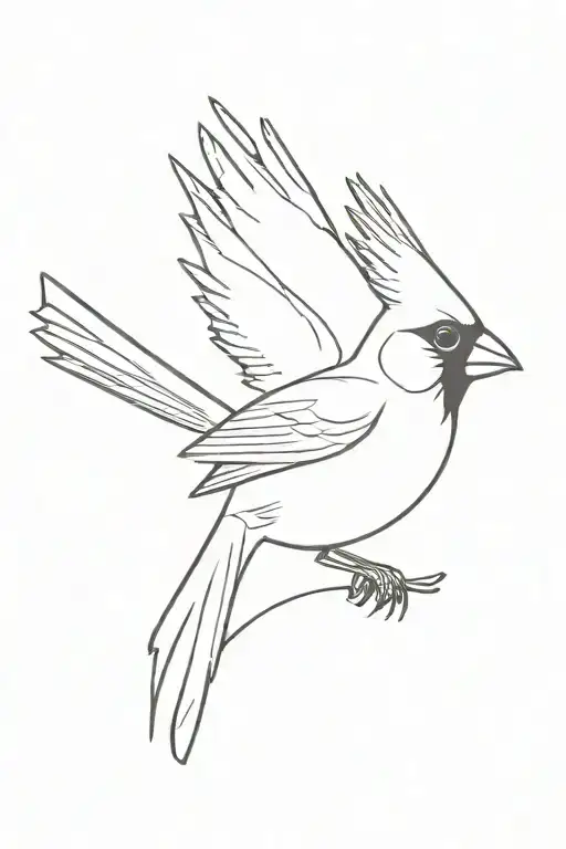 Cardinal Bird Flying