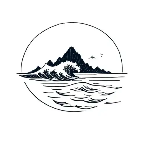 That There Is Sea Or Some Wave Combined With Mountain And You Can Add Some Aspect Of Nature
