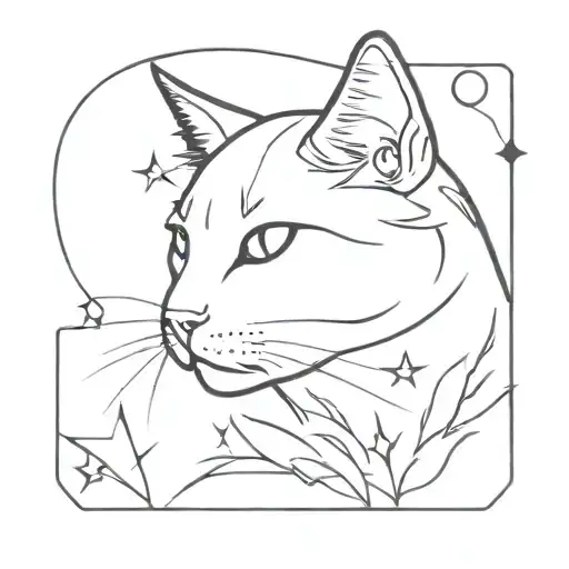 Cat With Star And Sukll