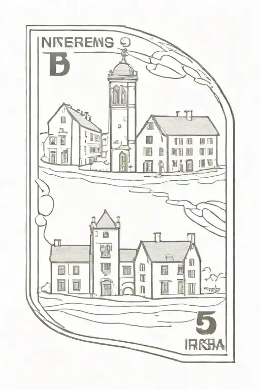 An Irish Stamp That Includes Buildings