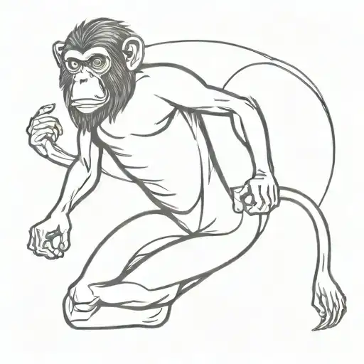 Monkey Man Going Crazy Eyes Jumps