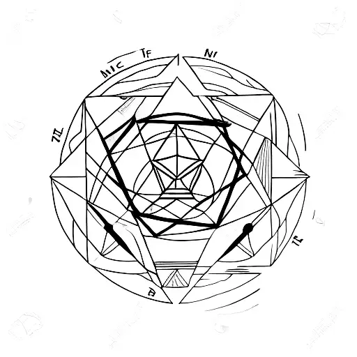 Symbol Of The Four Natural Elements And Within The Triangle The Natural Shape Of Each Element