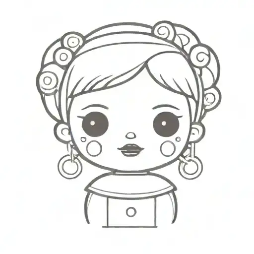 Creepy Doll With Ussr Symbols Tattoo Design