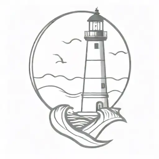 Lighthouse With Waves Crashing