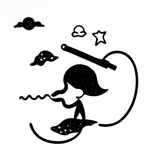 Girl Smoking In Space