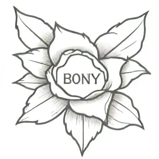 The Word Bonny With A Small Black Rose Petal