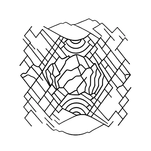 Minimalist Mountains With Inside Of A Circle