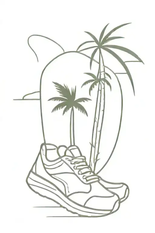 Palm Tree And Running Shoe