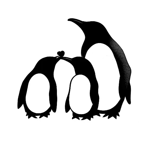 Daddy Penguin With 3 Baby Penguins