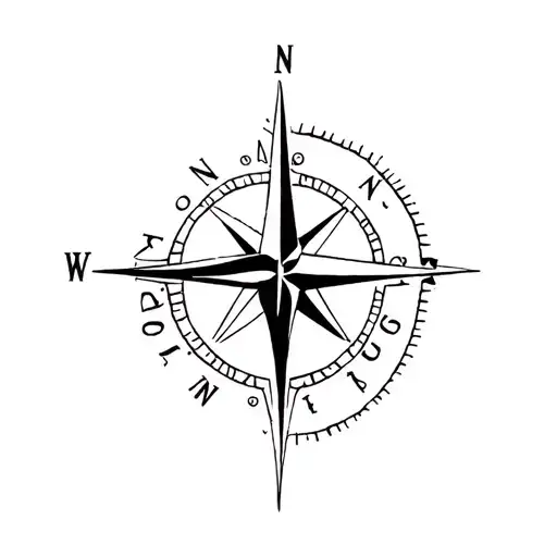 Compass Rose Behind A Wave