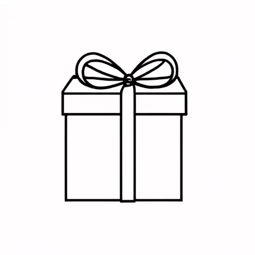 A Fine Line Liney Design Of A Gift Box