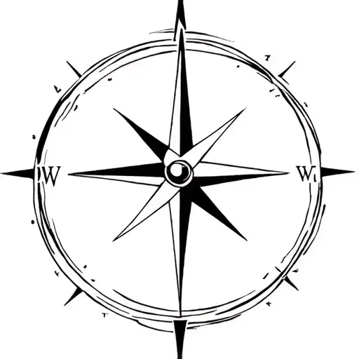 Compass Rose Intertwined Ocean Wave