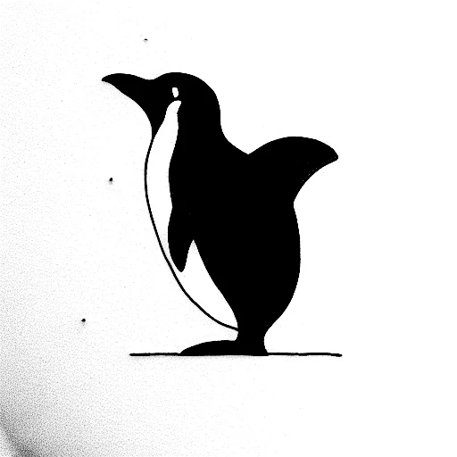 Penguin In The Shape Of A Semicolon